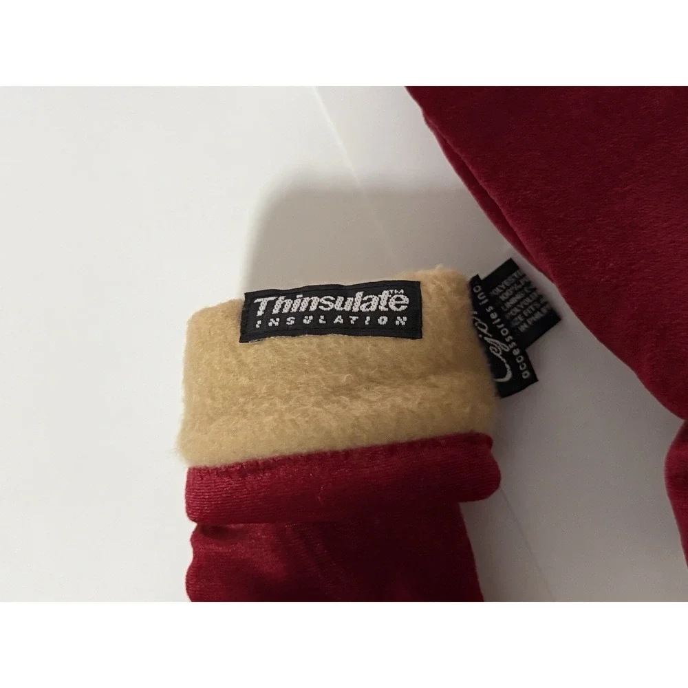 Cejon Thinsulate Women's Vintage Red Velvet Gloves‎ SMALL-MEDIUM ONE SIZE